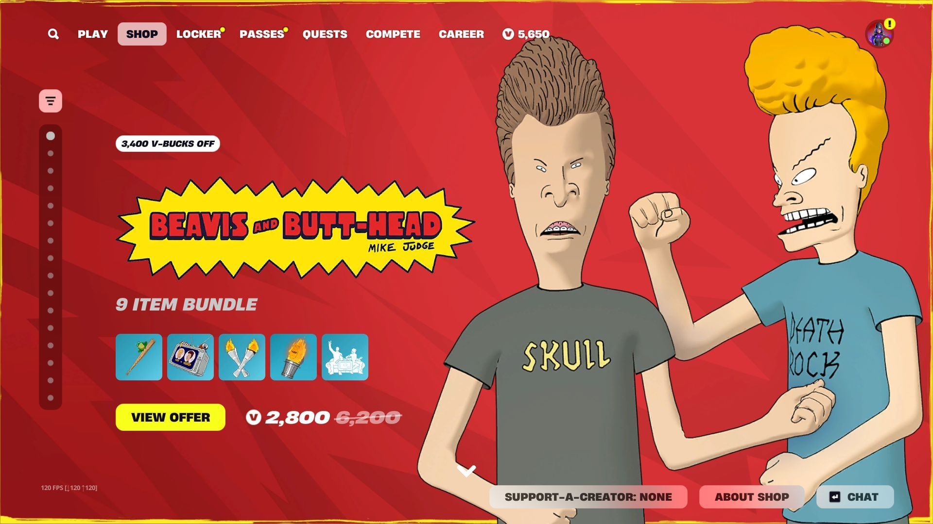 The Beavis and Butt-Head skins in Fortnite are now in the Item Shop (Image via Sportskeeda Gaming || Epic Games)