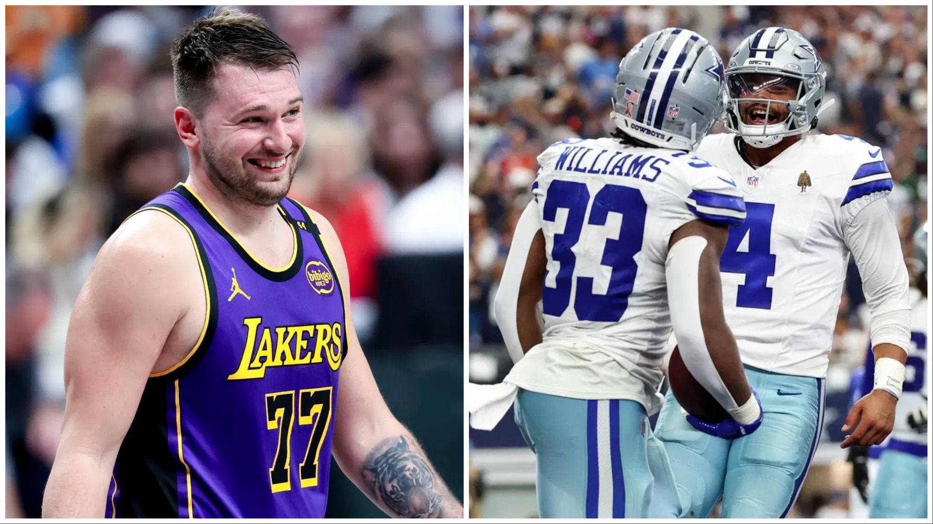 NBA fans stunned as Luka Doncic shows Cowboys love on IG despite his Dallas trade saga. (Photos: IMAGN)