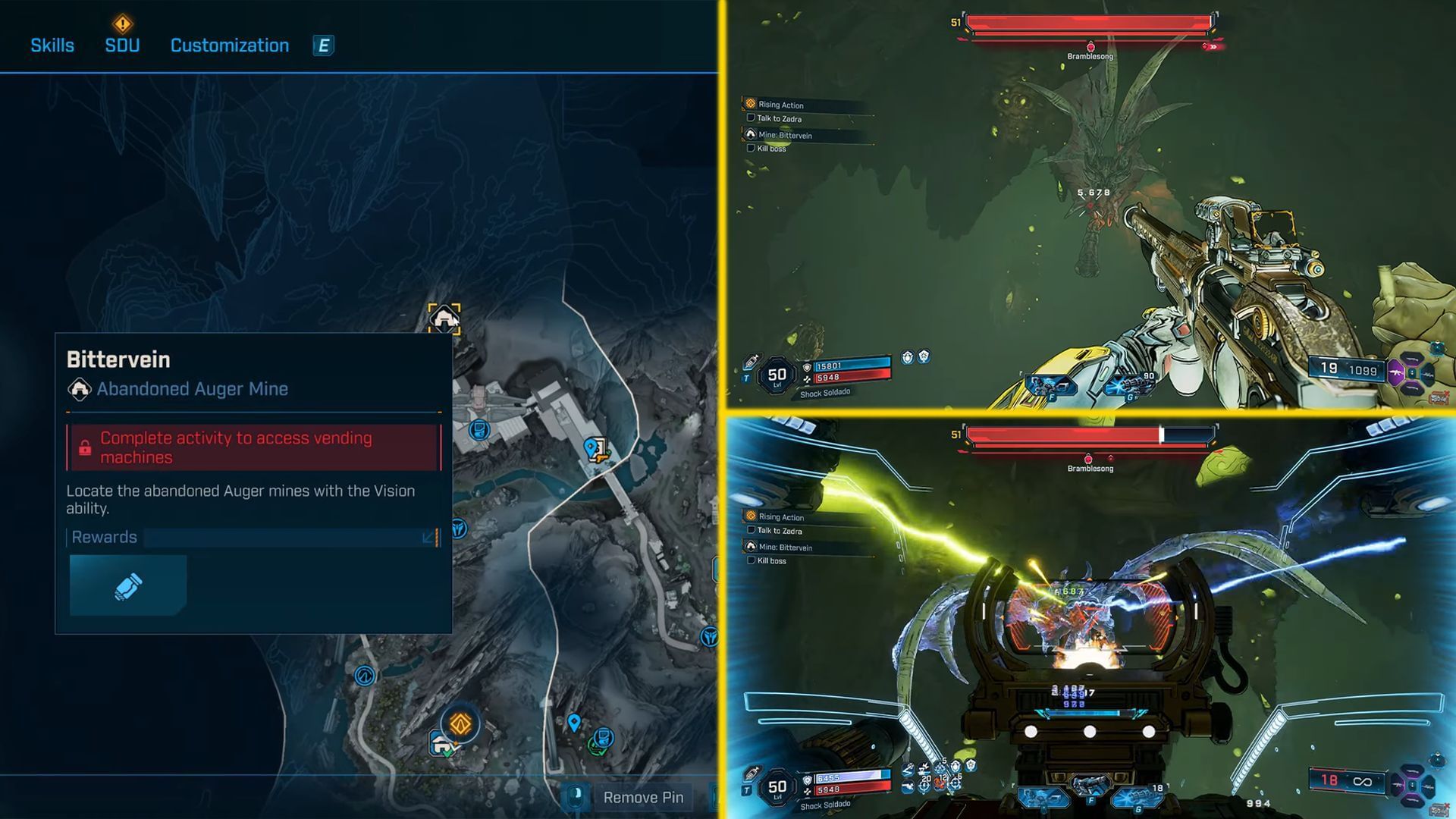 Bramblesong, the final boss of the Bittervein Augur Mine also has a chance to drop the Ohm I Got SMG (Image via Gearbox Software)