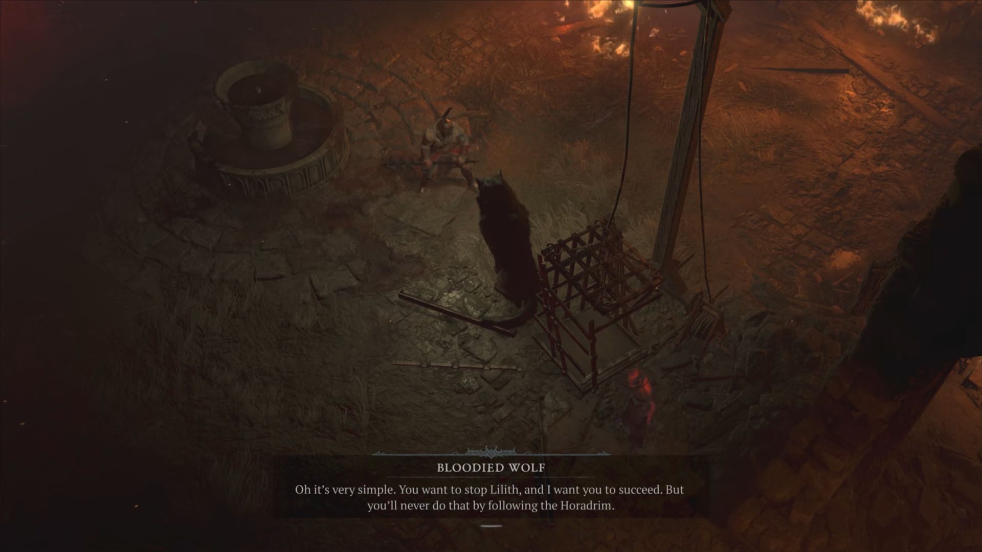 The Wolf appears directly for the second time in Tristram reshaping reality itself (Image via Blizzard Entertainment)