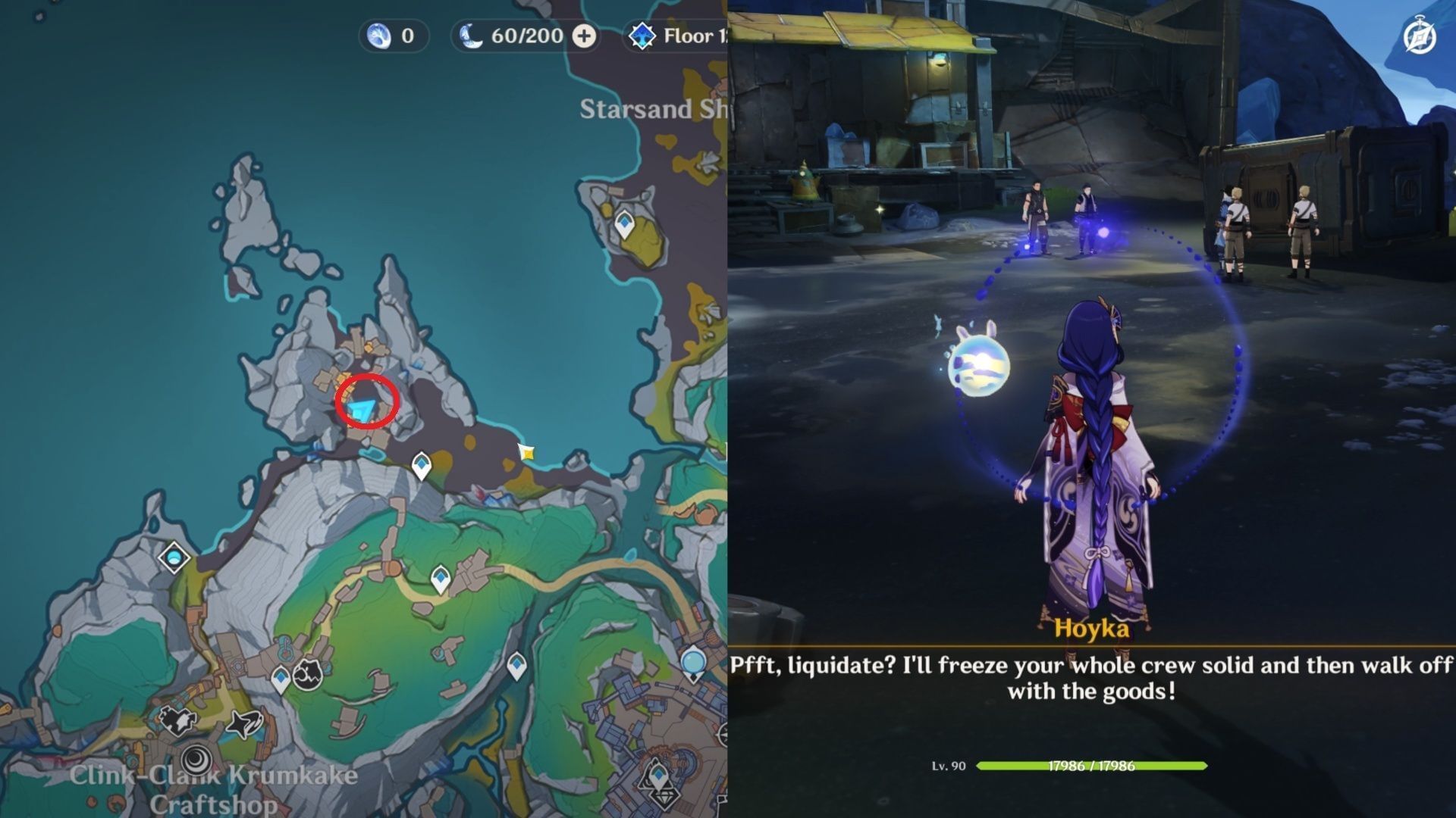 You can find the smugglers north of the Northern Training Ground (Image via HoYoverse)