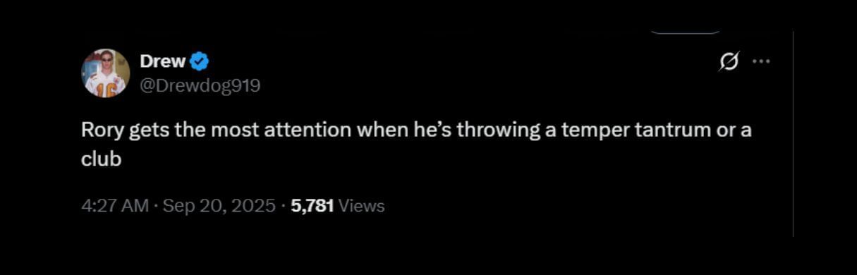 One fan&#039;s comment - Source - Drewdog919 on X