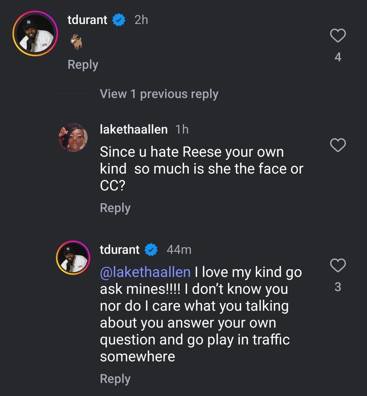 Kevin Durant&rsquo;s brother and a fan&rsquo;s interaction on Instagram