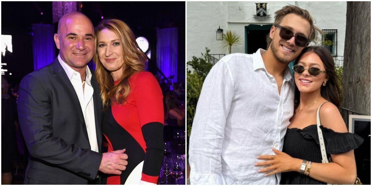 Andre Agassi, Steffi Graf, Jaden Agassi and Catherine Holt