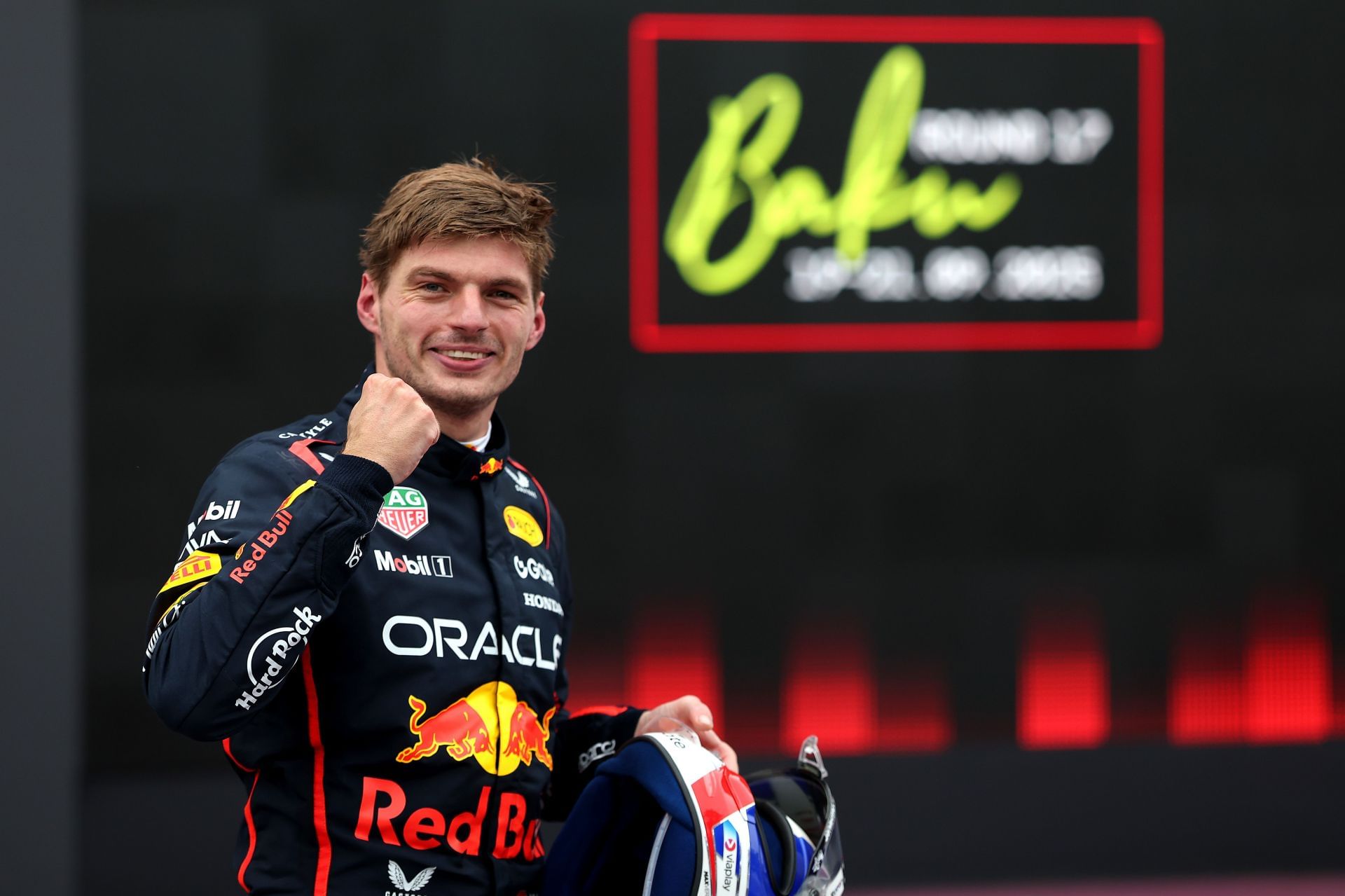 Max Verstappen after winning the Azerbaijan Grand Prix - Source: Getty