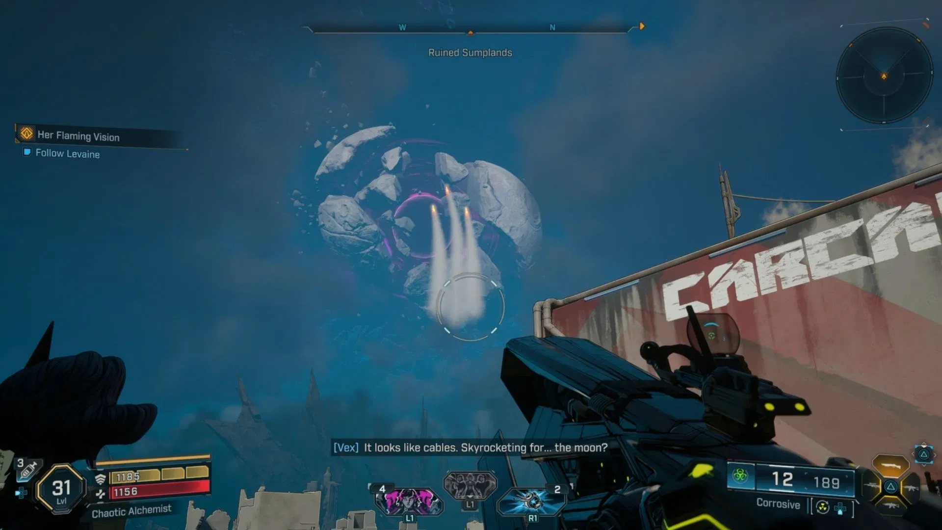 Whatever Callis plans to do with the moon, it&#039;s not good (Image via 2K Games)