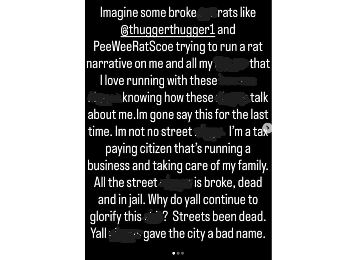 QC P&#039;s response to Thug&#039;s allegations (Image via Instagram/ @djakademikstv)