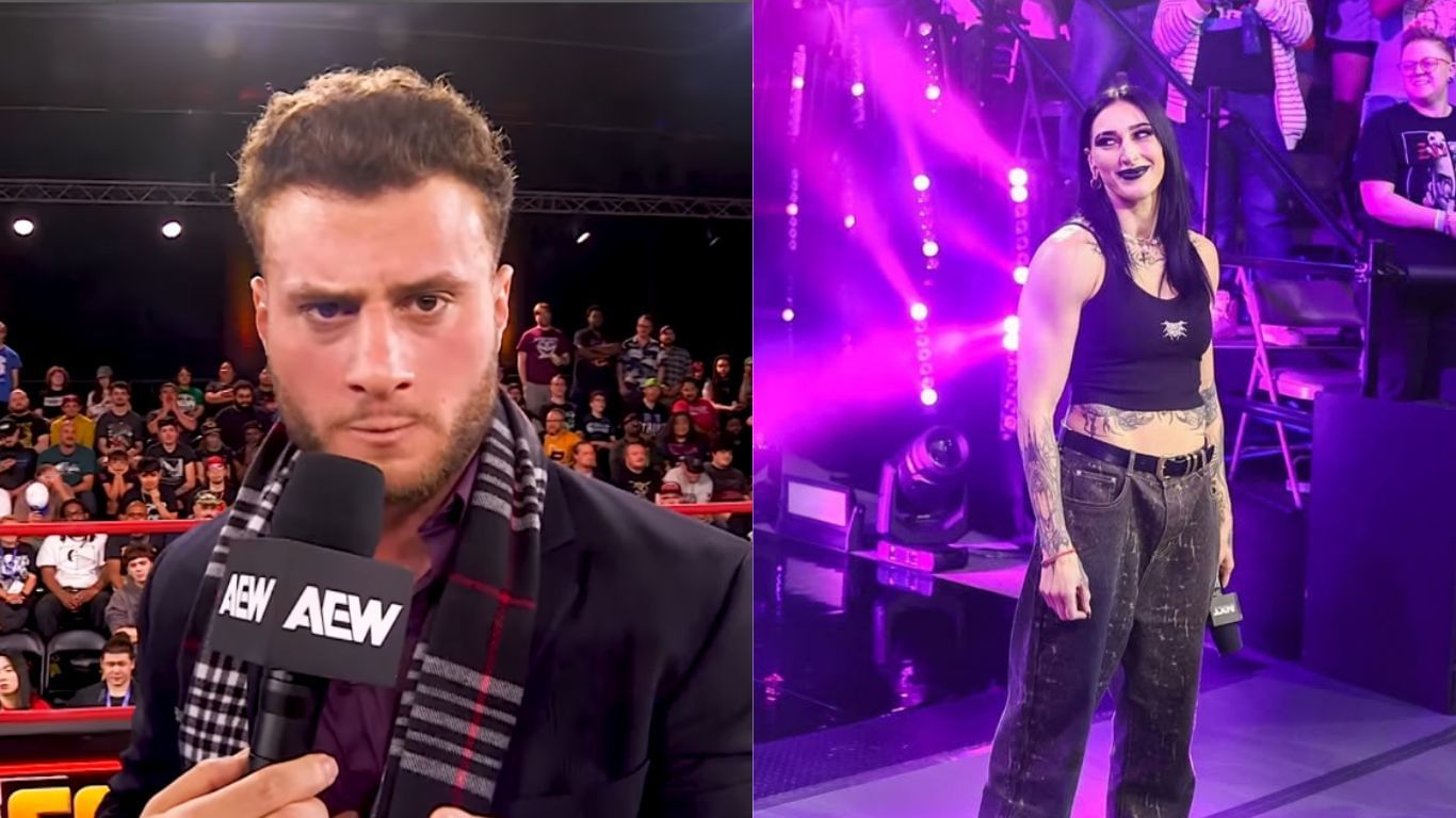 MJF(left) and Rhea Ripley(right) [Images from AEW and WWE NXT on The CW