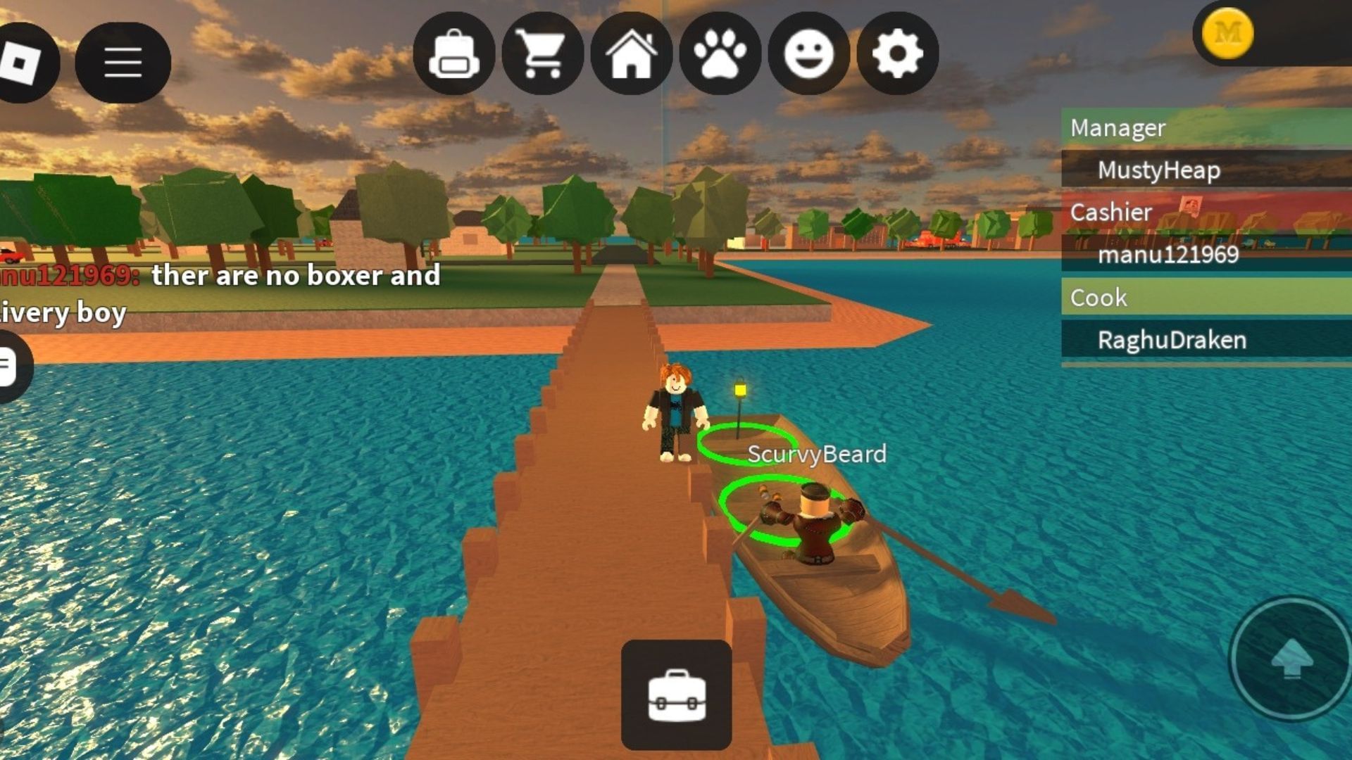 Boat in game (Image via Roblox)