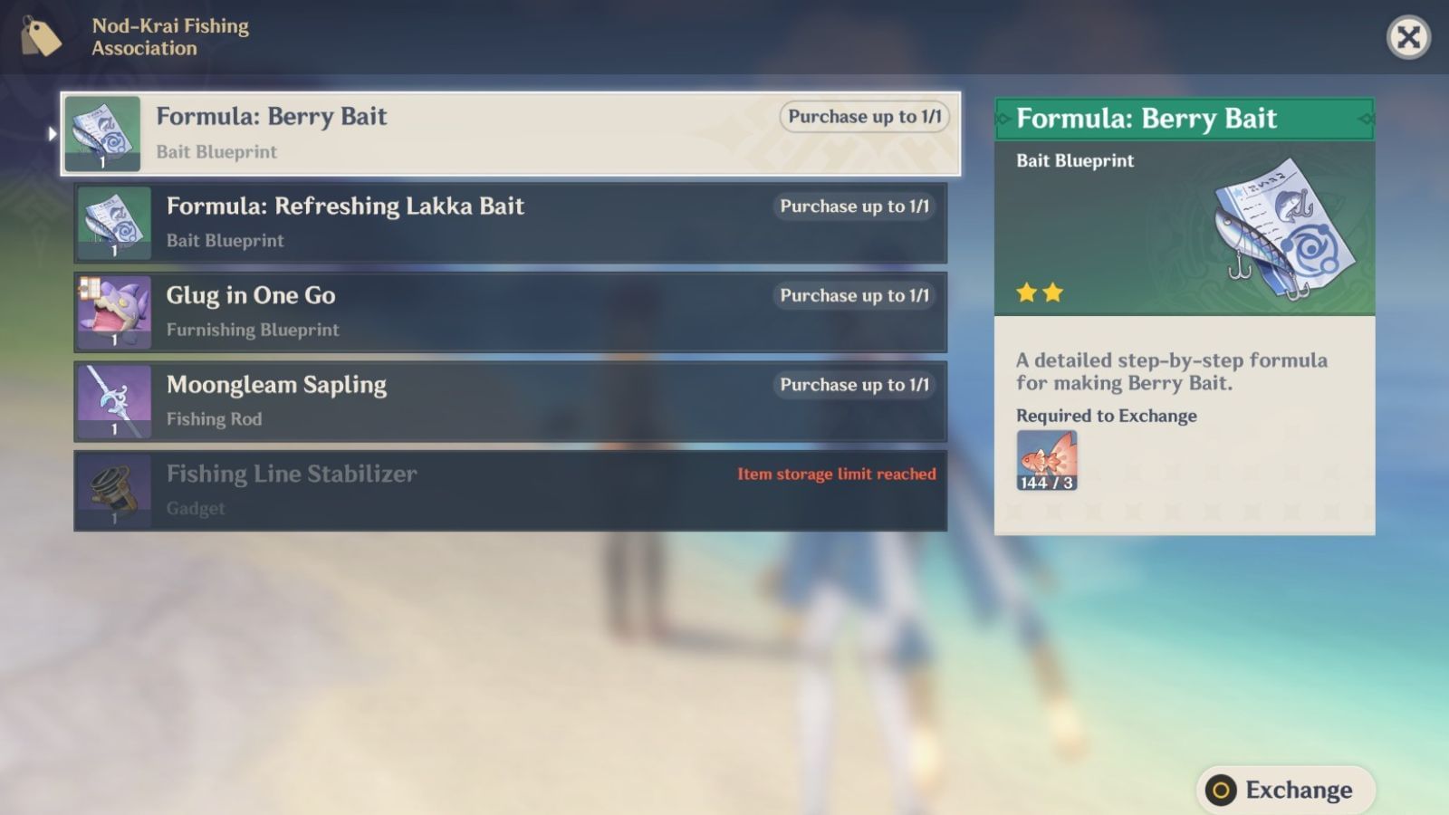 Nod-Krai Fishing Association rewards (Image via HoYoverse)