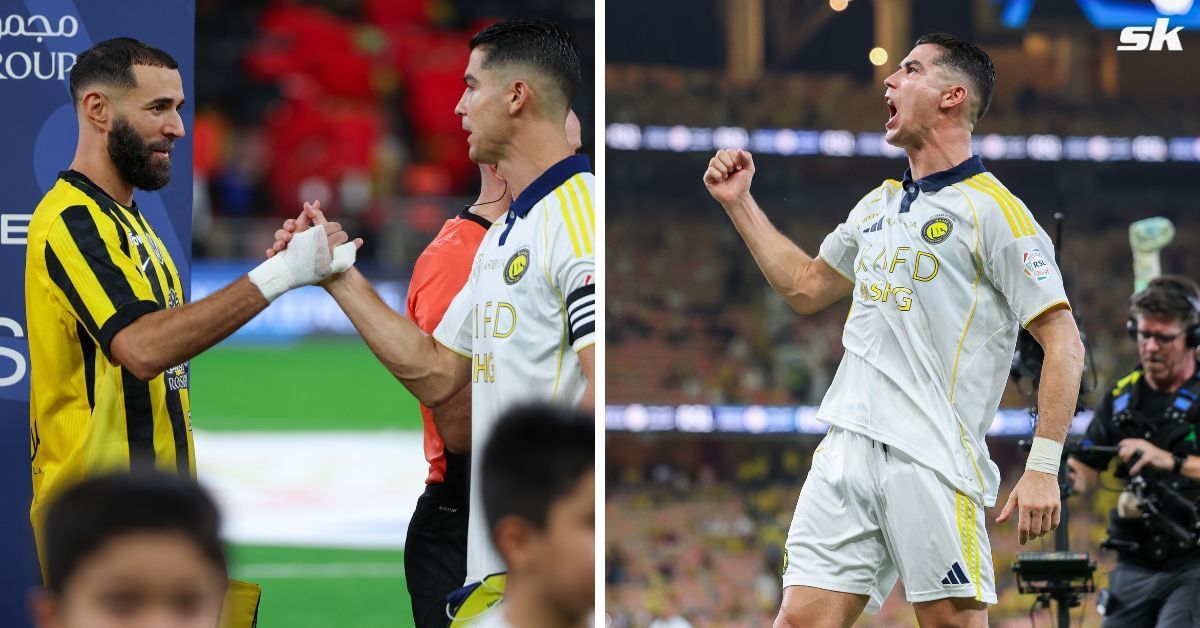 Karim Benzema and Cristiano Ronaldo (left); Ronaldo (All pics GETTY)