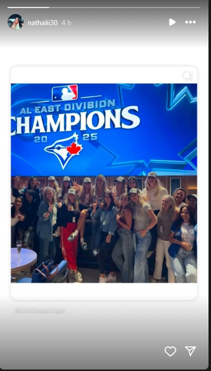 Vladimir Guerrero Jr.&rsquo;s wife, Nathalie, posted a story.(nathalii30/Instagram)