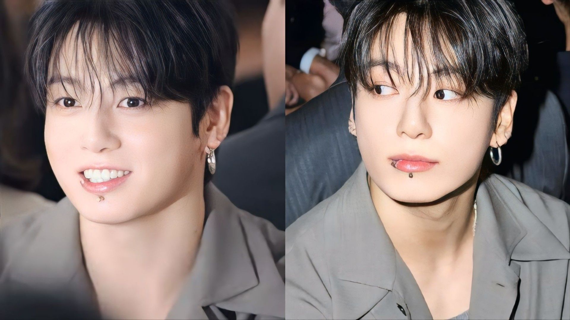 Jungkook at Calvin Klein&rsquo;s show (Image via Instagram/@calvinklein and YouTube/@calvinklein)