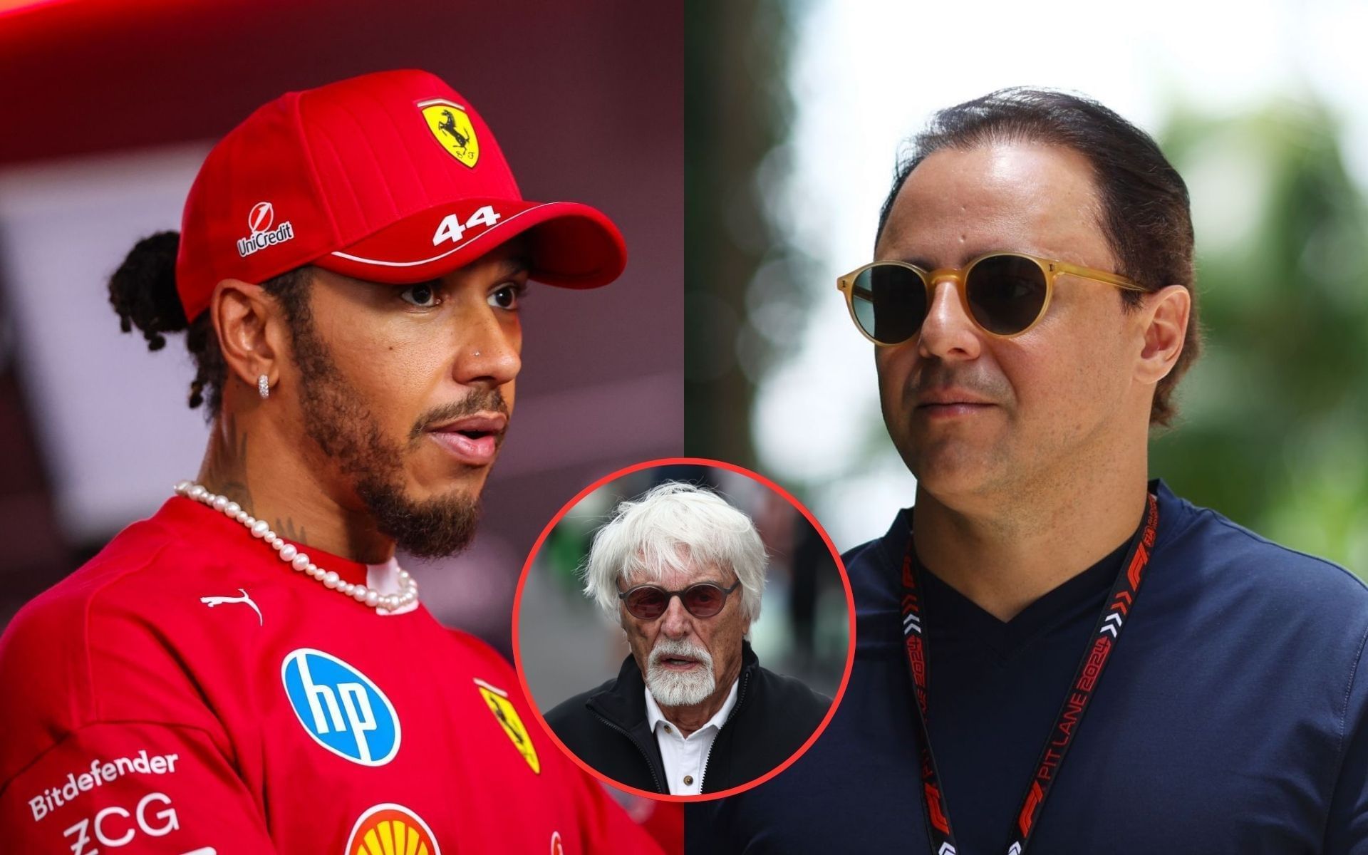 Lewis Hamilton, Bernie Ecclestone, and Felipe Massa