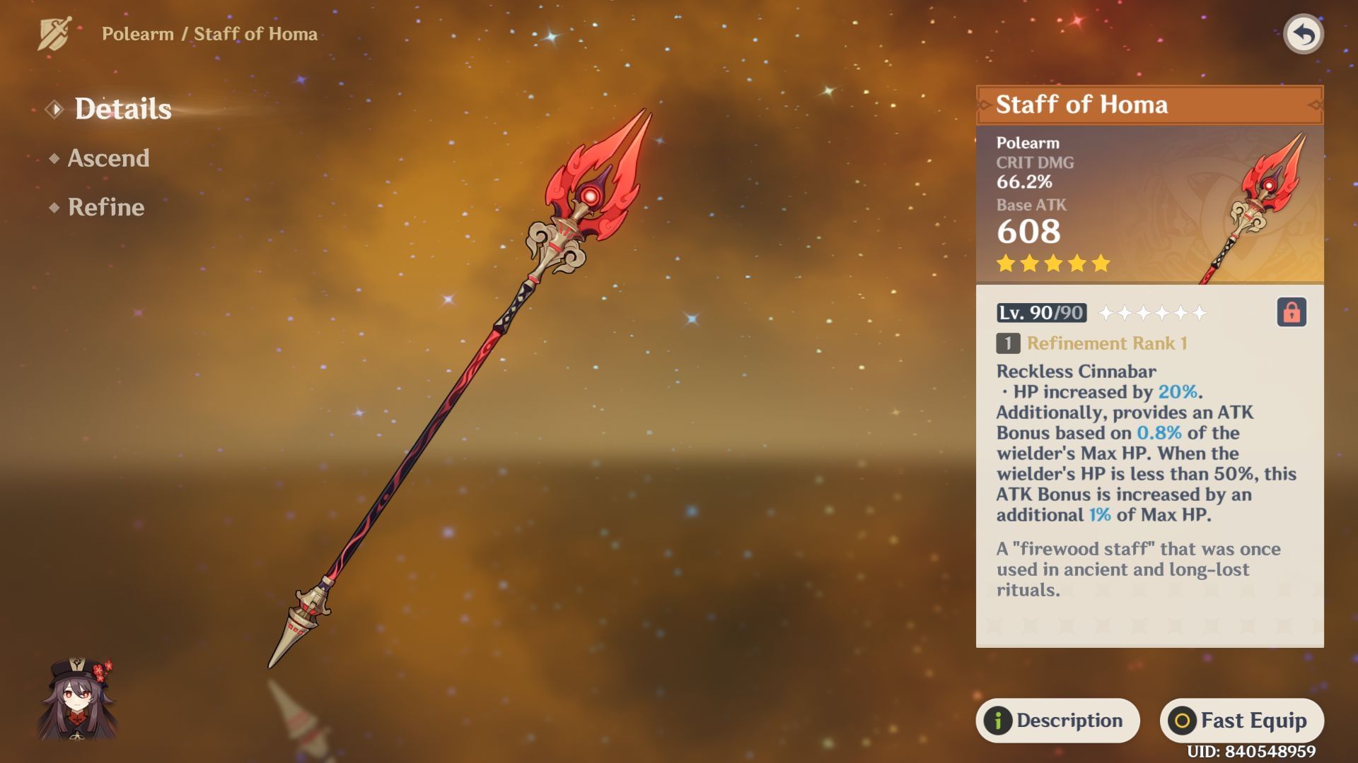 Staff of Homa is a good stat stick option (Image via HoYoverse)