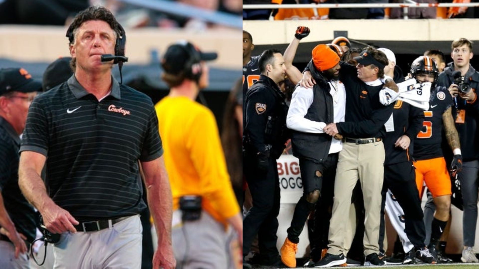 Former OSU coach Mike Gundy and Dez Bryant 