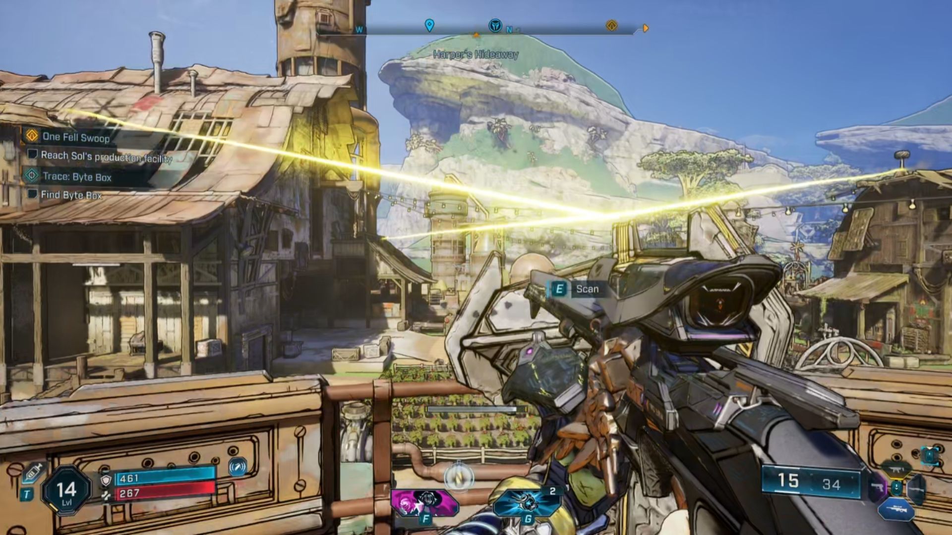 Evocarium beacon pointing towards the orbs (Image via 2K)