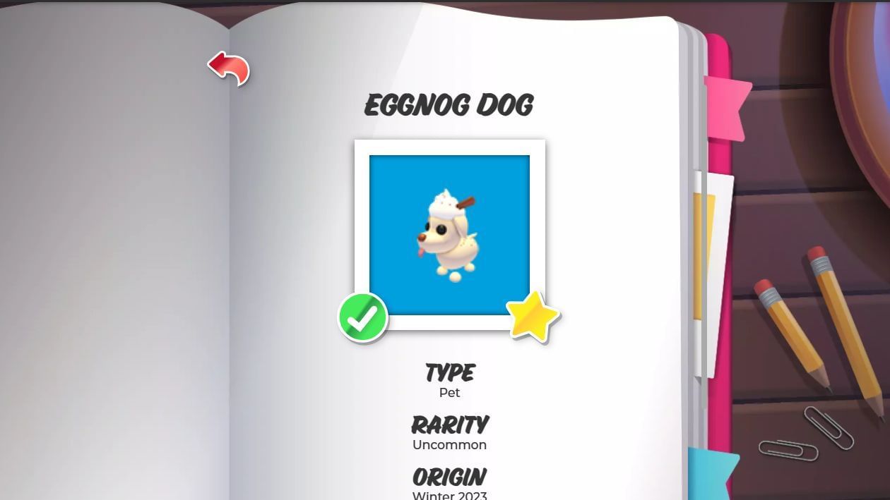 The Eggnog Dog (Image via Adopt Me)