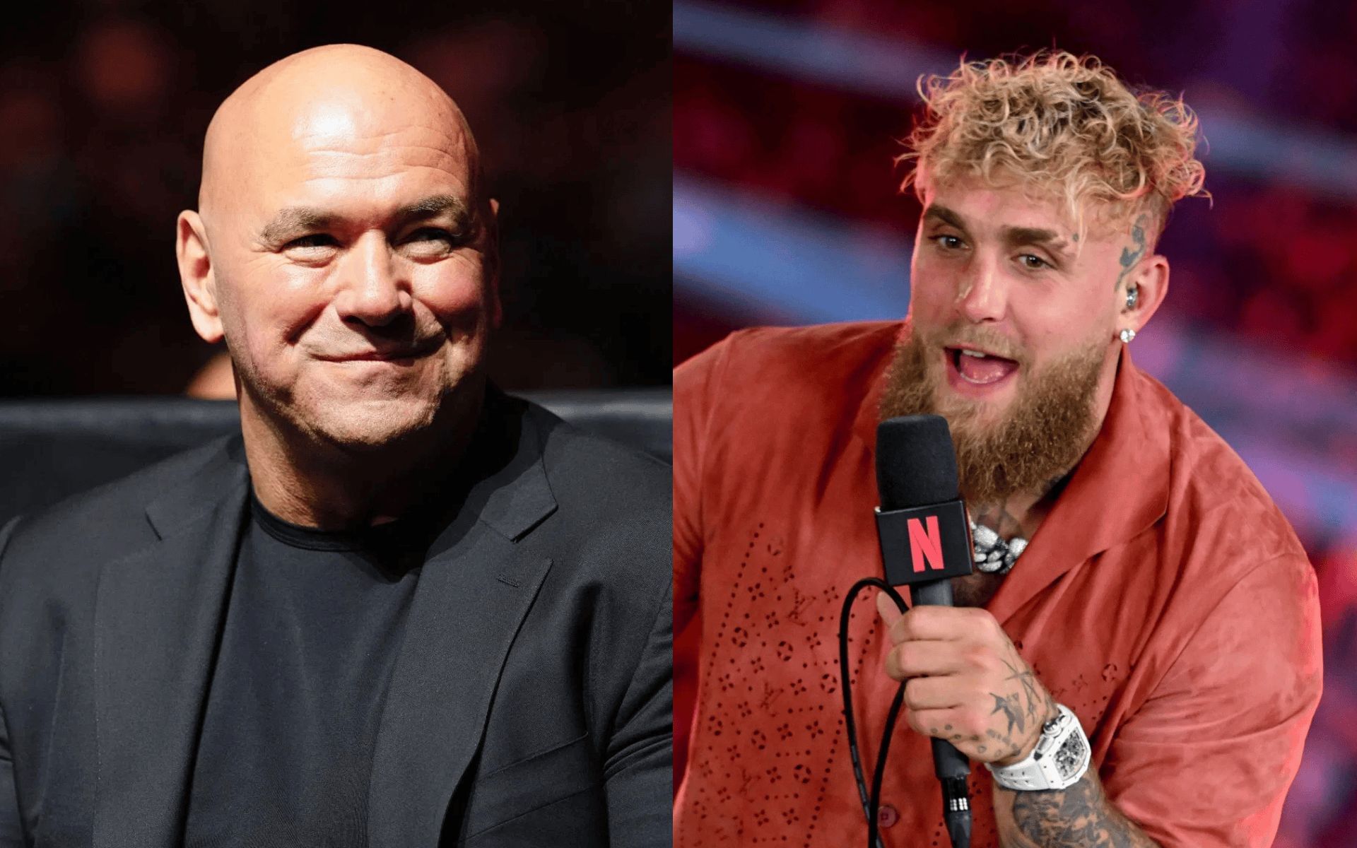 Dana White (left) talks about Jake Paul (right). [Images courtesy: Getty]