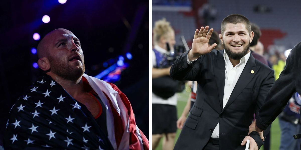 Kyle Snyder and Khabib Nurmagomedov. (Images by Getty)