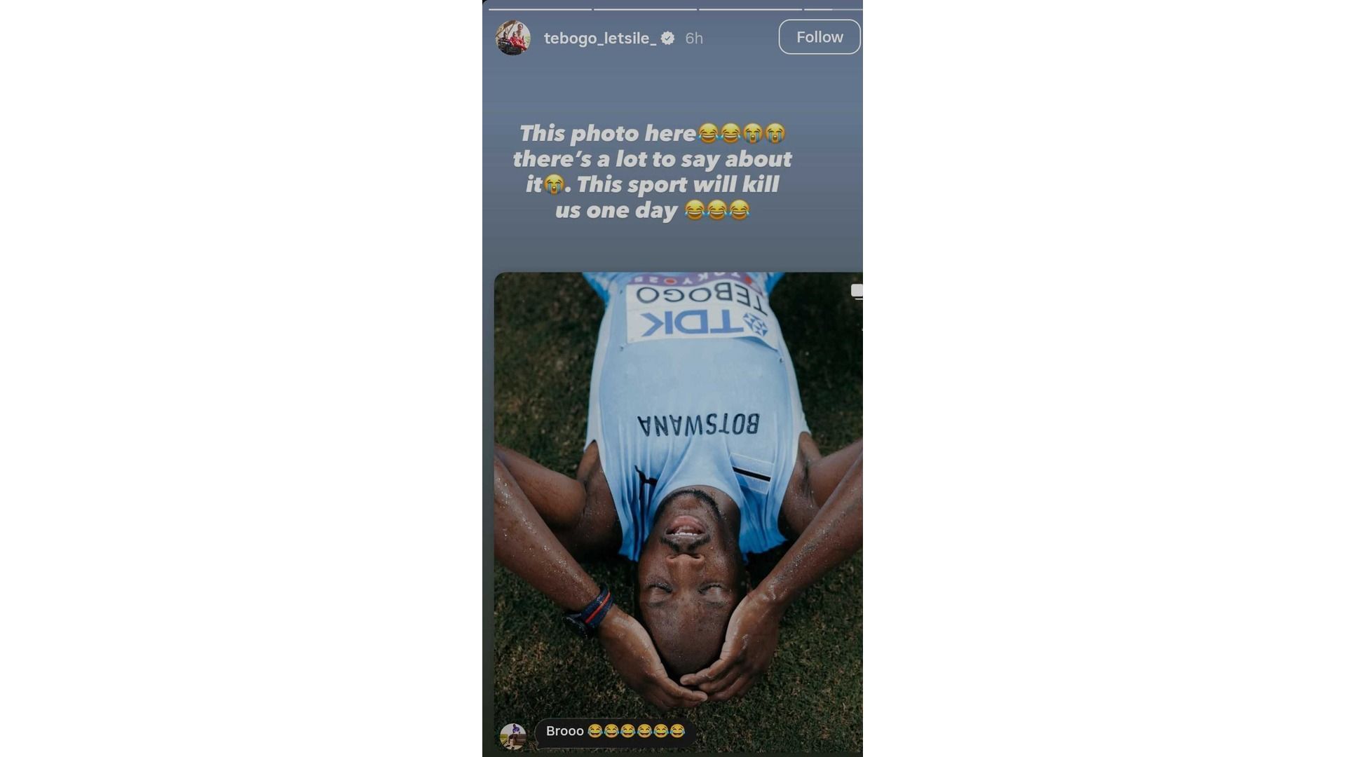 Screenshot of Tebogo&#039;s Instagram story (Image via: @tebogo_letsile_ on IG)