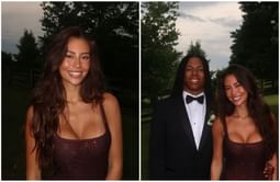 IN PICS: Detroit RB Jahmyr Gibbs' GF, Nicole, serves style goals in chic Lions merch sweatshirt & miniskirt