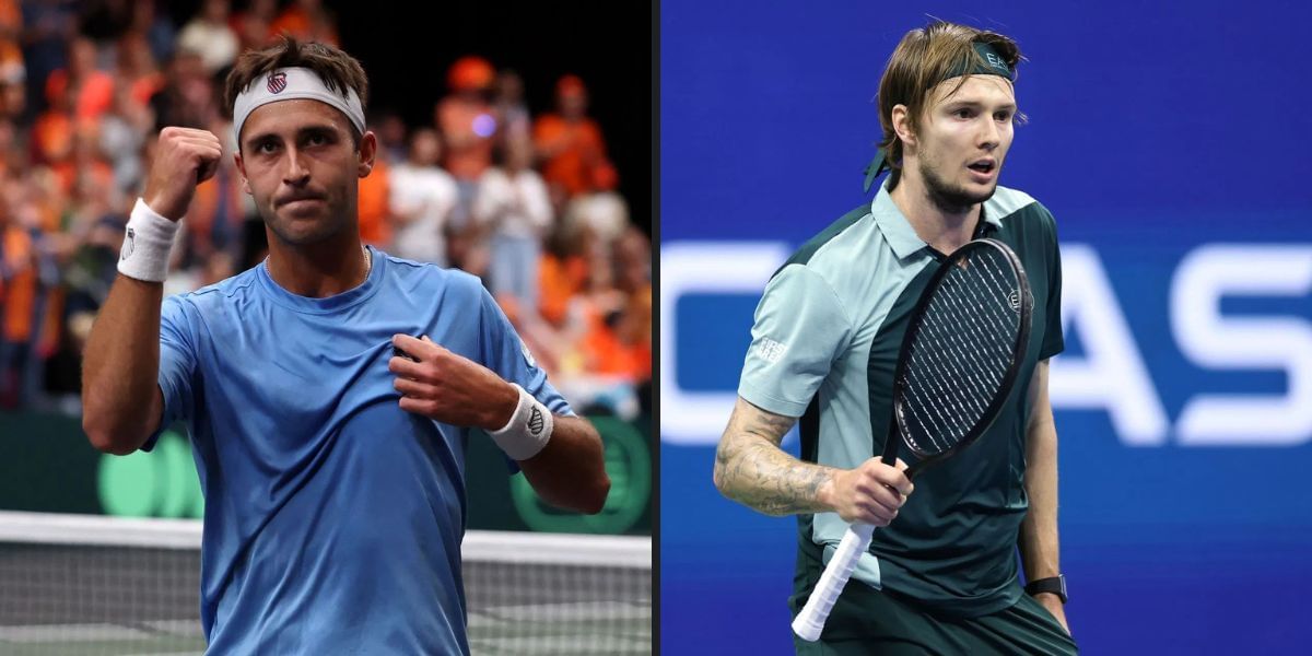 Tomas Martin Etcheverry and Alexander Bublik will be in action on Day 5 of the Hangzhou Open 2025. (Photos: Getty)