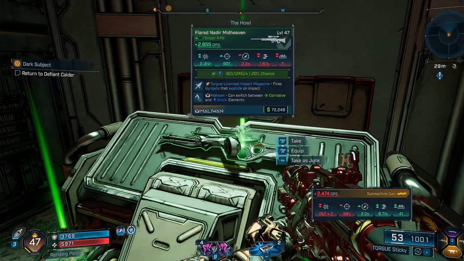 Equipment rewards can vary up to legendary quality (Image via Gearbox Software)