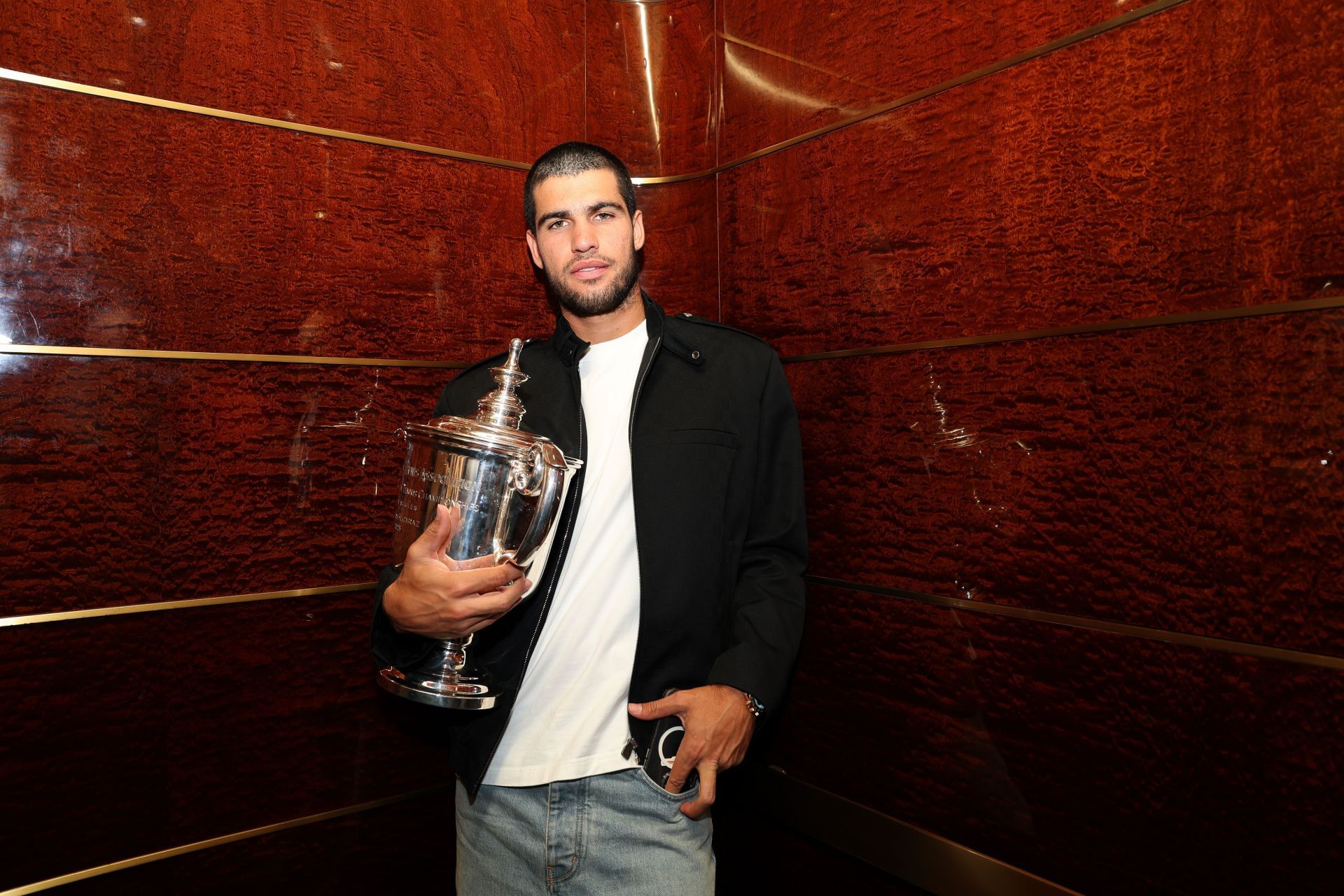 Carlos Alcaraz at the 2025 US Open Champion Carlos Alcaraz - New York City Trophy Tour - (Source: Getty)