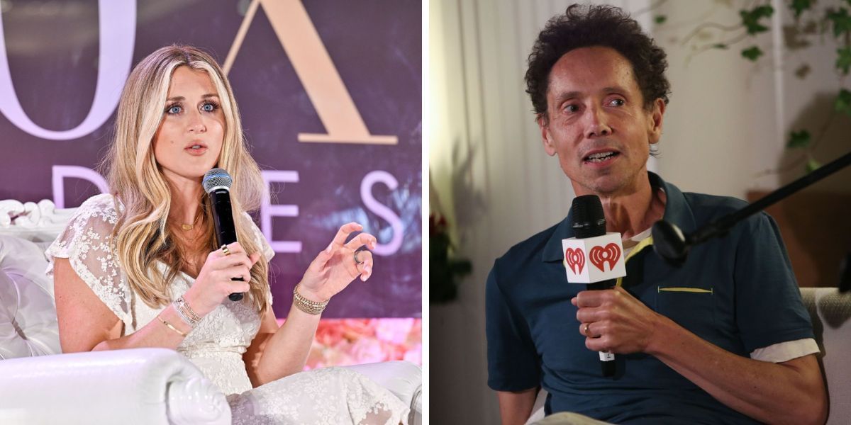 Riley Gaines and Malcolm Gladwell (Images by Getty)