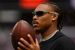 "Justin Jefferson about to request trade": NFL fans react to Vikings WR looking visibly upset on sidelines as J.J. McCarthy struggles on MNF vs. Bears