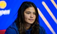 Emma Raducanu during a press conference at the 2025 US Open (Source: Getty)