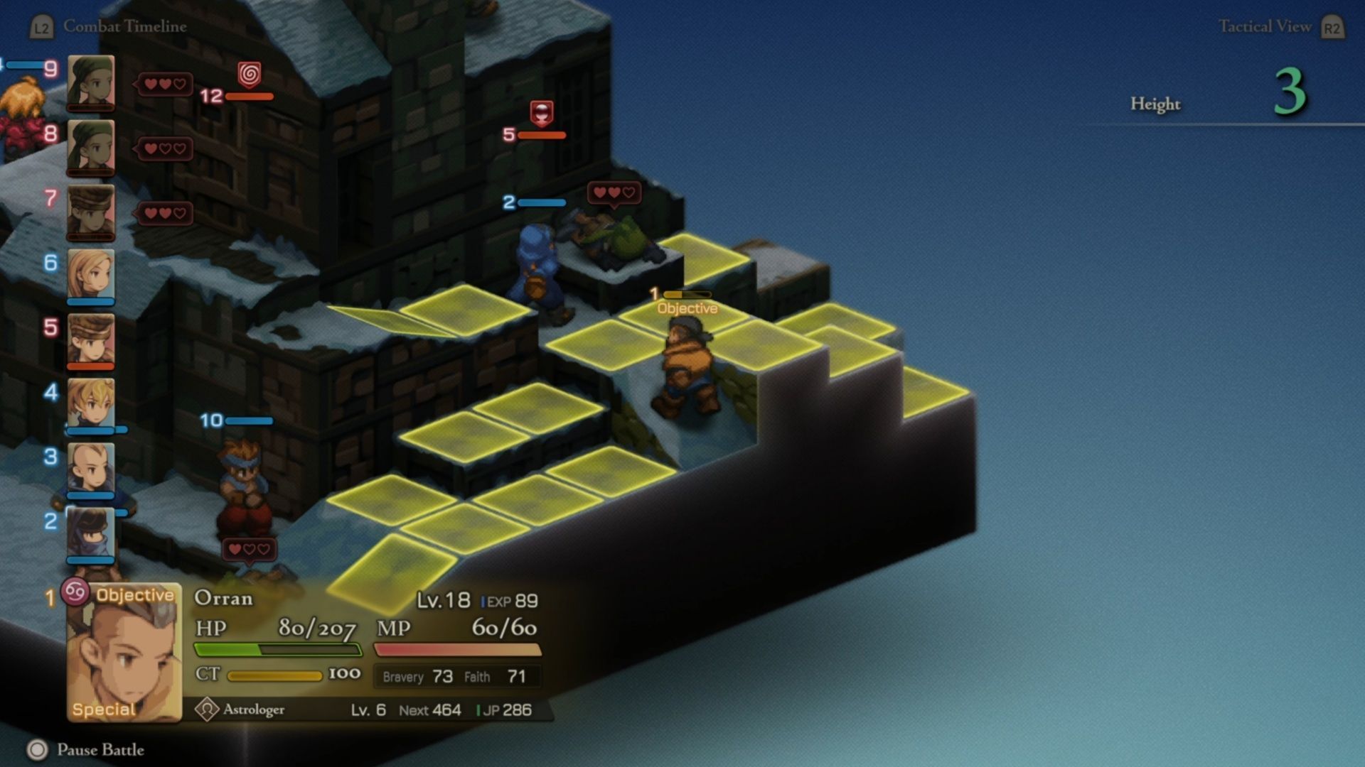 Sometimes, Orran will just run away, so keep an eye on him and move accordingly to succeed in this Final Fantasy Tactics fight (Image via Square Enix)