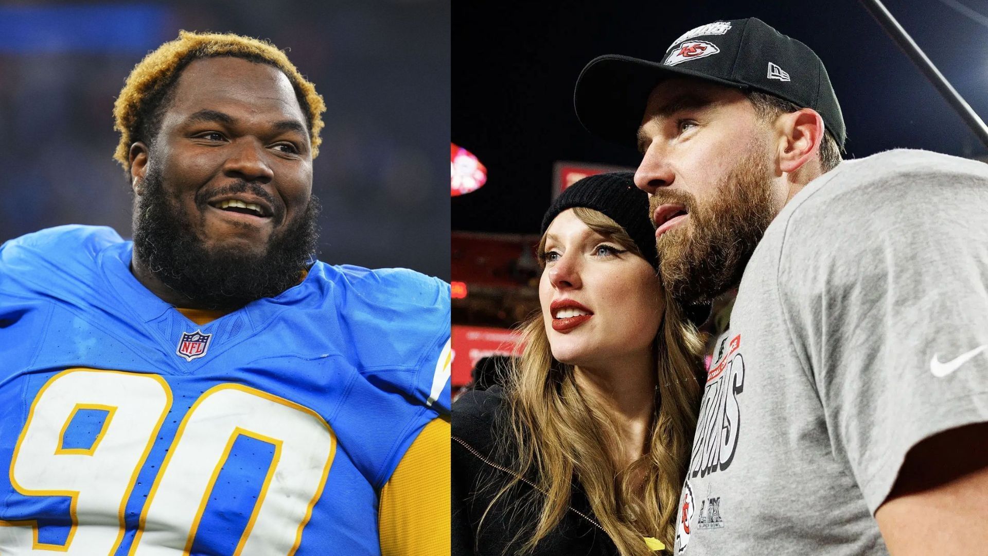 From L to R: Teair Tart, Taylor Swift and Travis Kelce (Image via Getty Images)