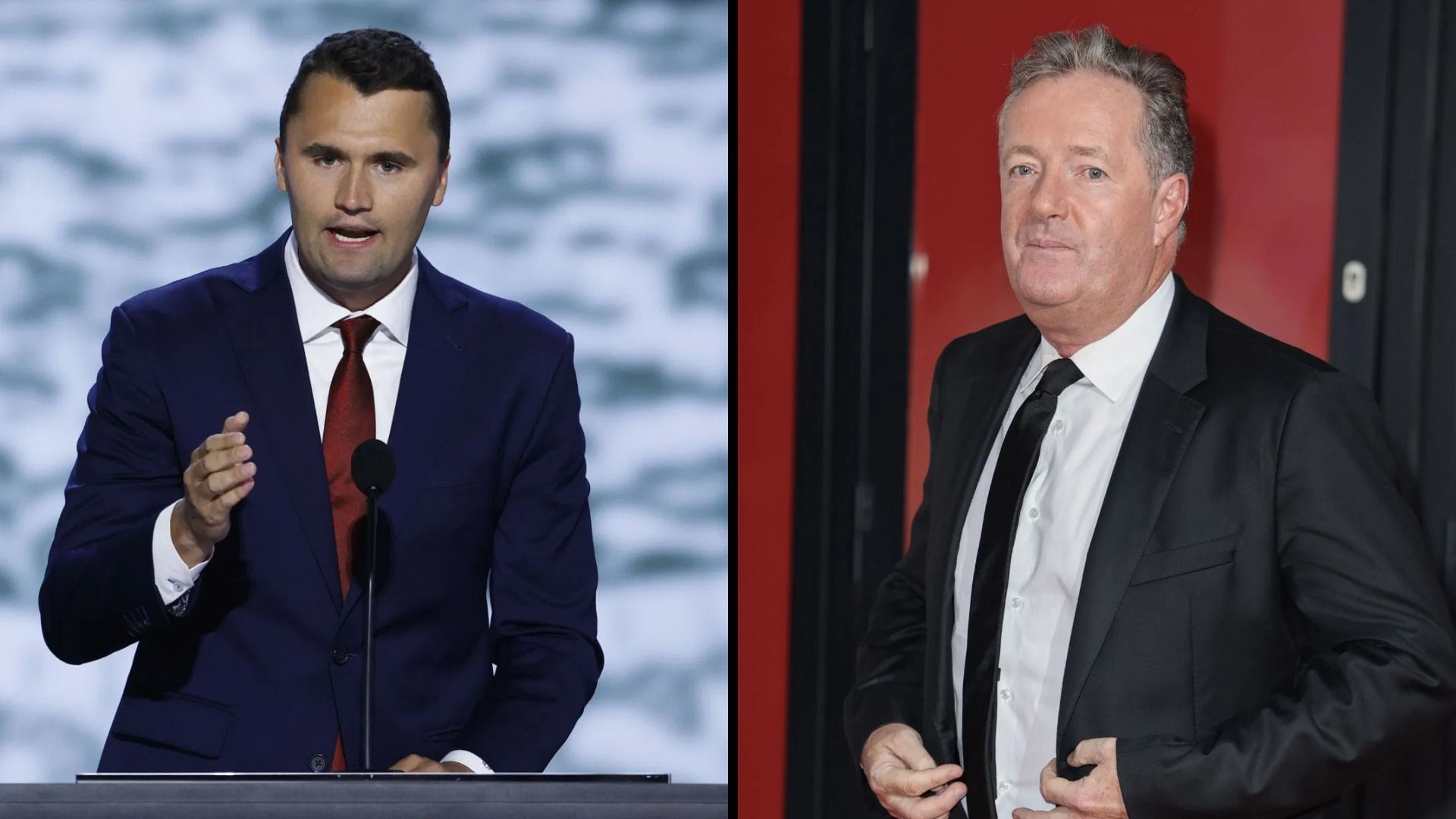 Charlie Kirk and Piers Morgan (Image via Getty)