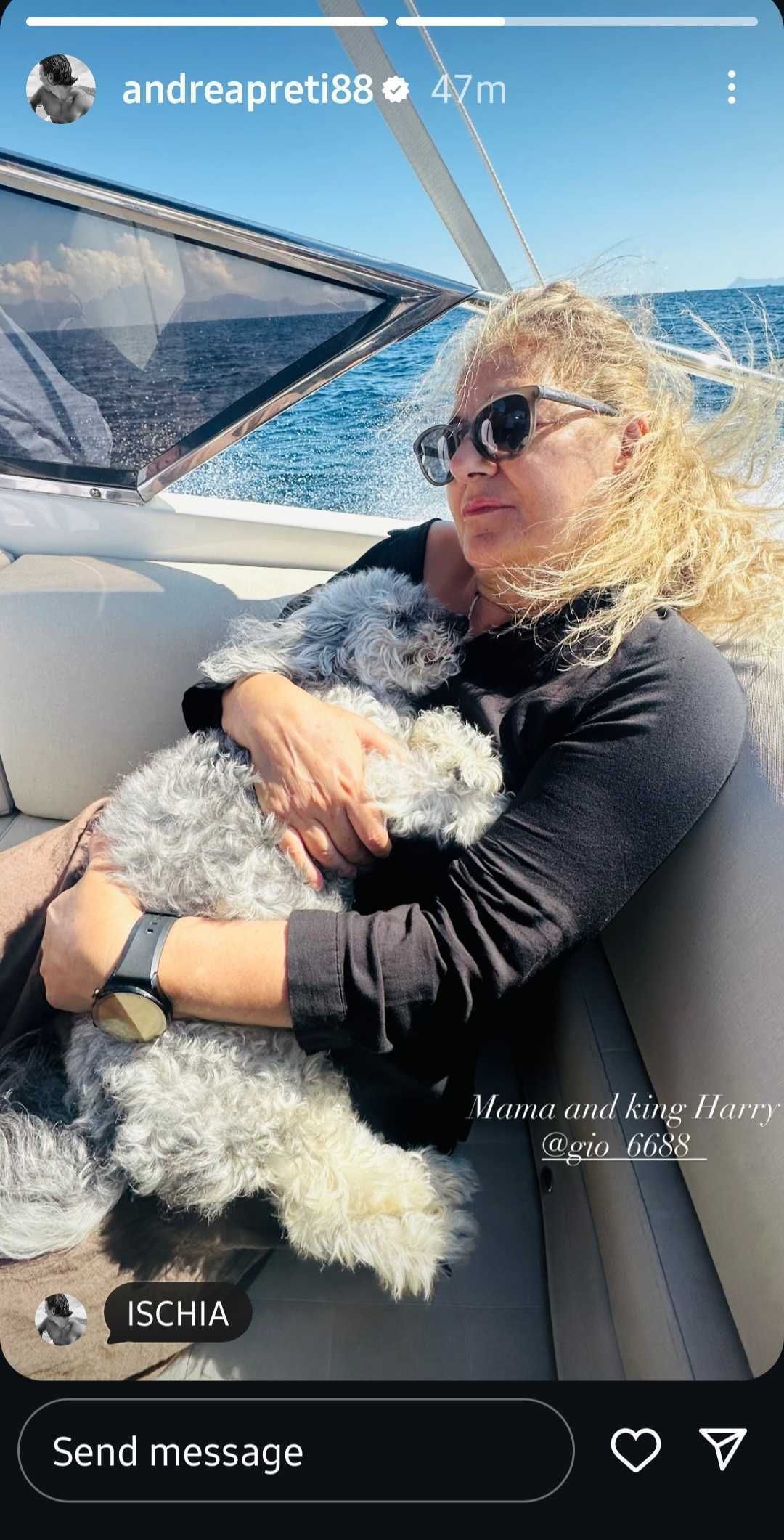 Andrea Preti&#039;s Instagram story