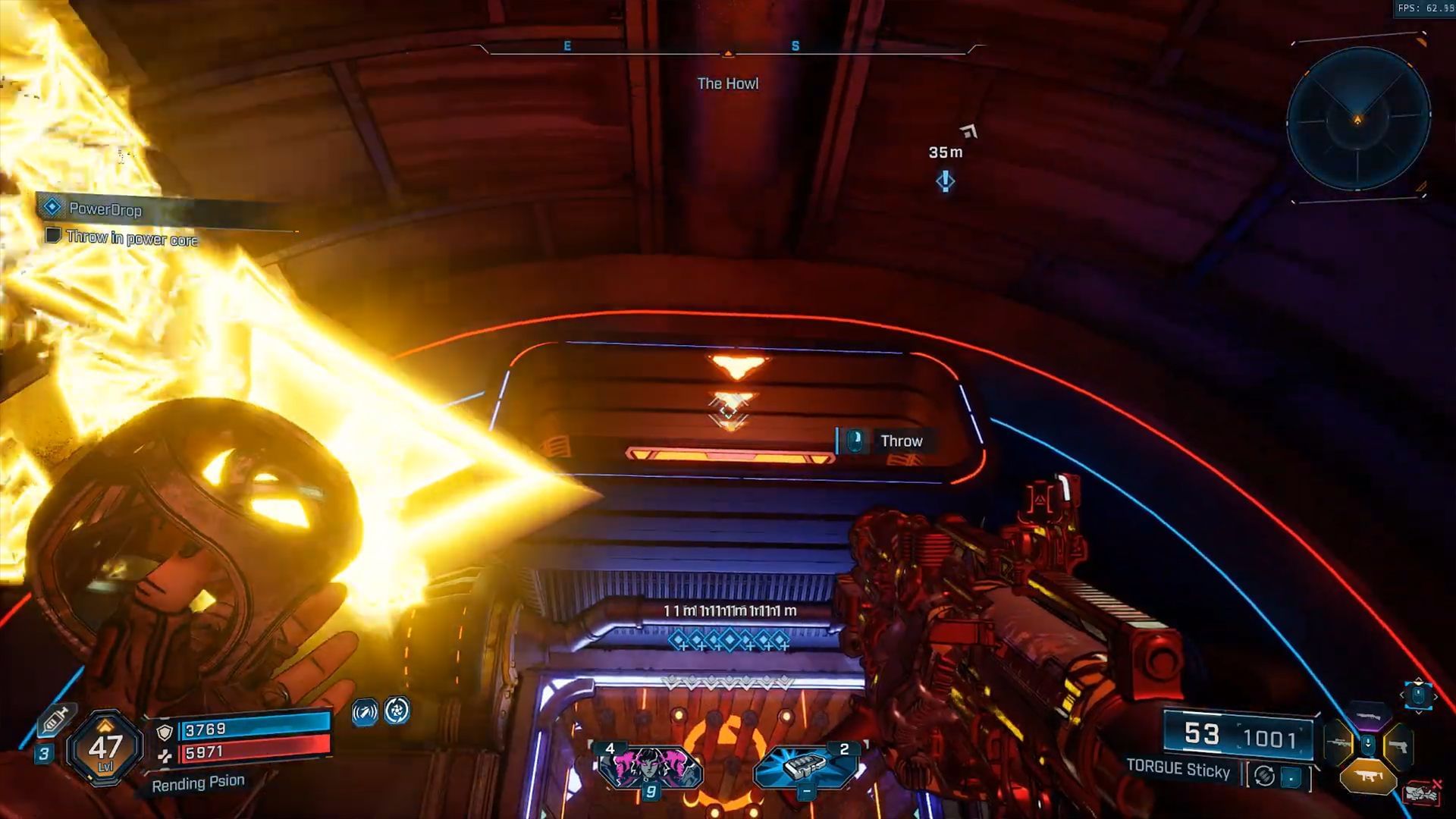 Throw the Power Core through the chute up top (Image via Gearbox Software)