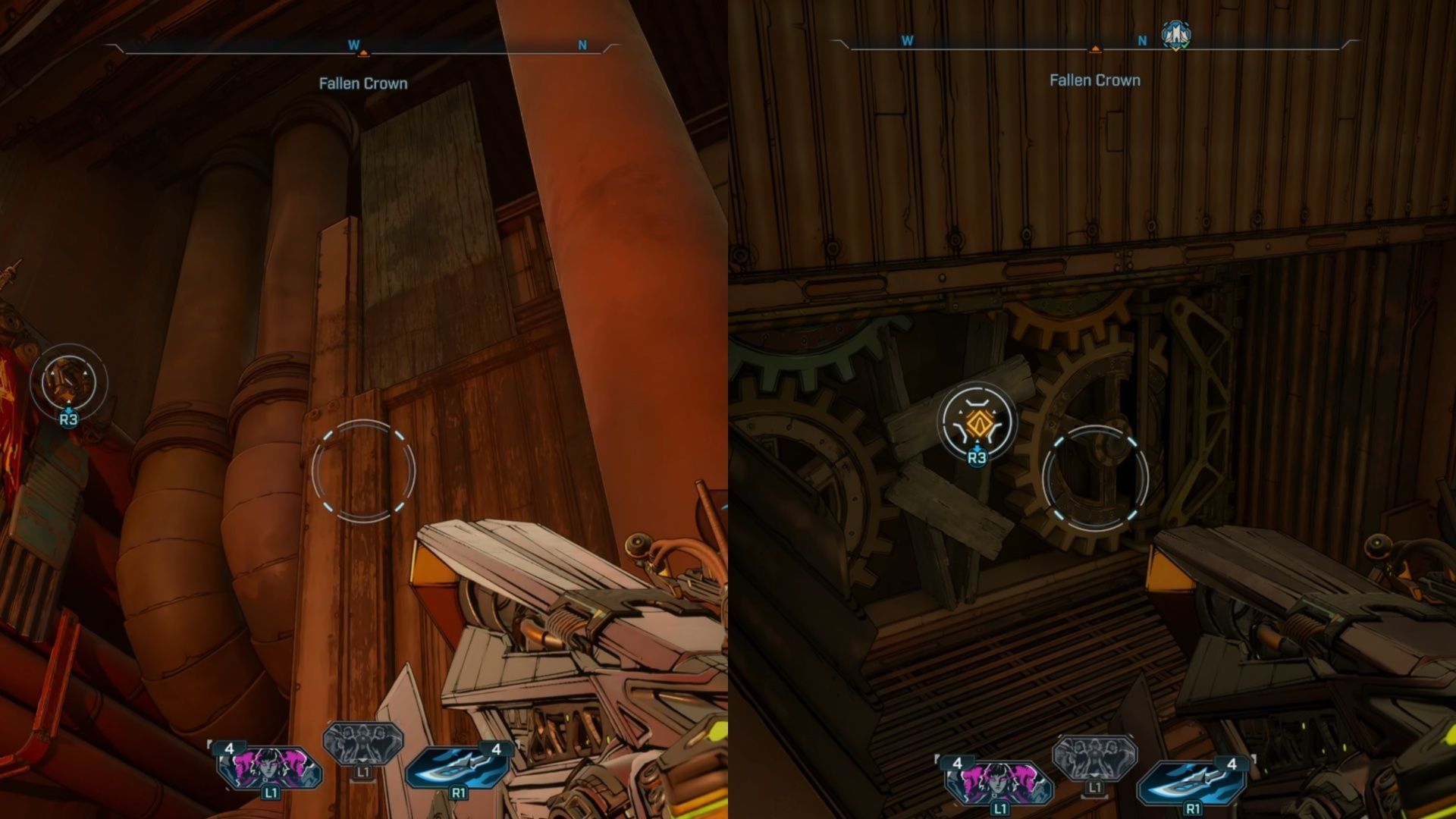 Next to the lift, you&#039;ll find a grapple point to utilize in this Borderlands 4 area (Image via 2K Games)