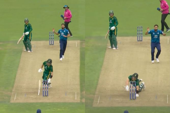 Delhi Capitals star escapes freak dismissal as bat nearly crashes into stumps in ENG vs SA 2025 2nd ODI [Watch]