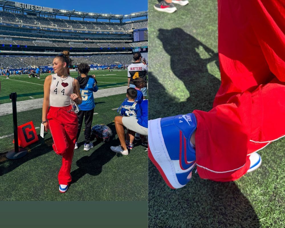 IN PIC: Cam Skattebo&rsquo;s GF Chloe Rodriguez pays loving tribute to Giants RB via custom gameday outfit for Chargers clash [chloee_rodriguez]