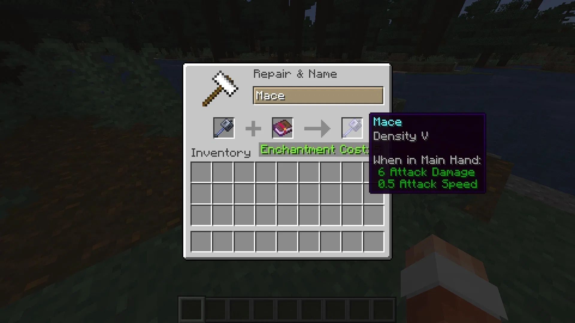 You can name the mace in Minecraft using the anvil (Image via Mojang Studios)