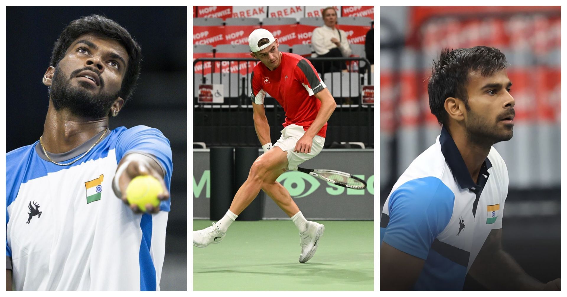 India are one away from clinching their World Group I Davis Cup tie against Switzerland - Source:  Asian Tennis Federation on X/Swiss Tennis on X