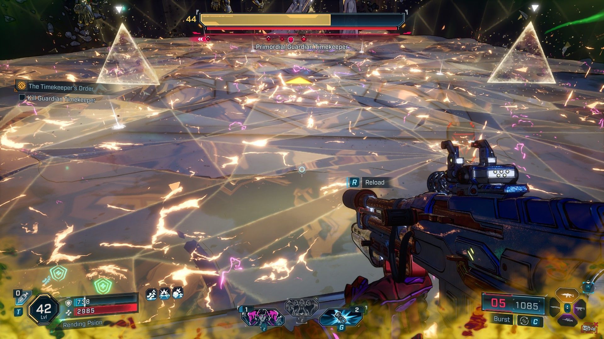 Climb on the pyramids to avoid damage (Image via 2K)