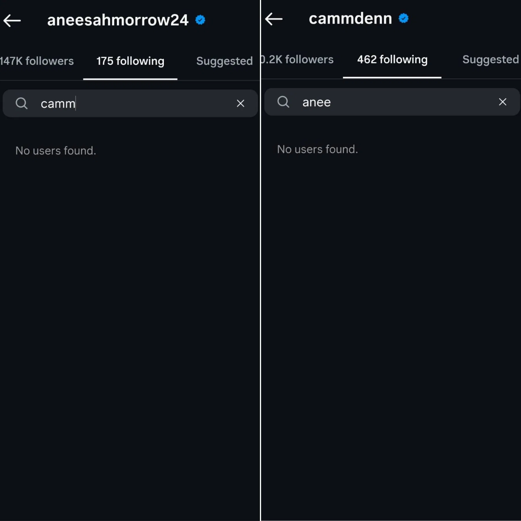 Aneesah Morrow and Camden Brown have unfollowed each other on Instagram