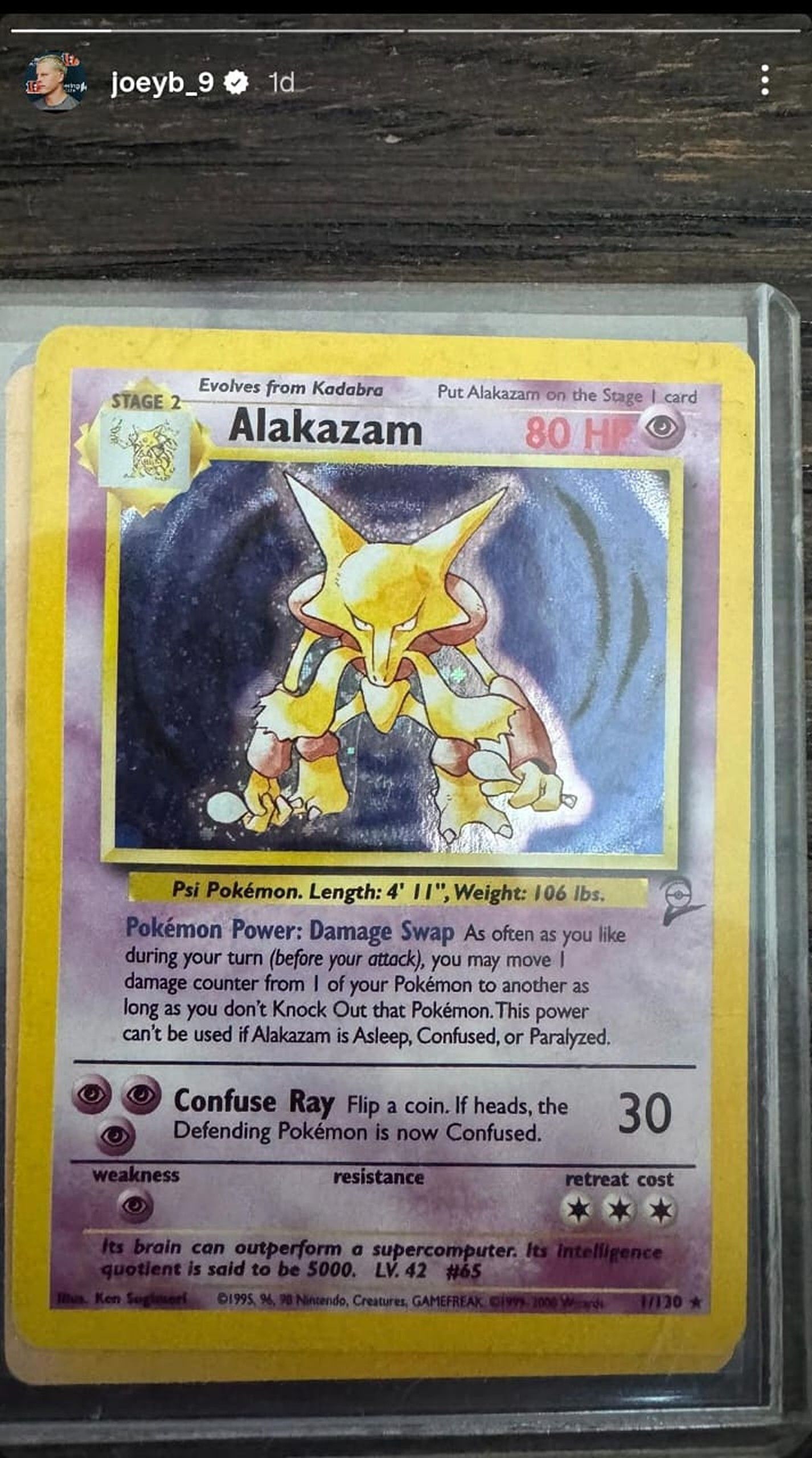 Joe Burrow shows off rare Charizard &amp; Alakazam Pok&eacute;mon card coection/@joeyb_9 J