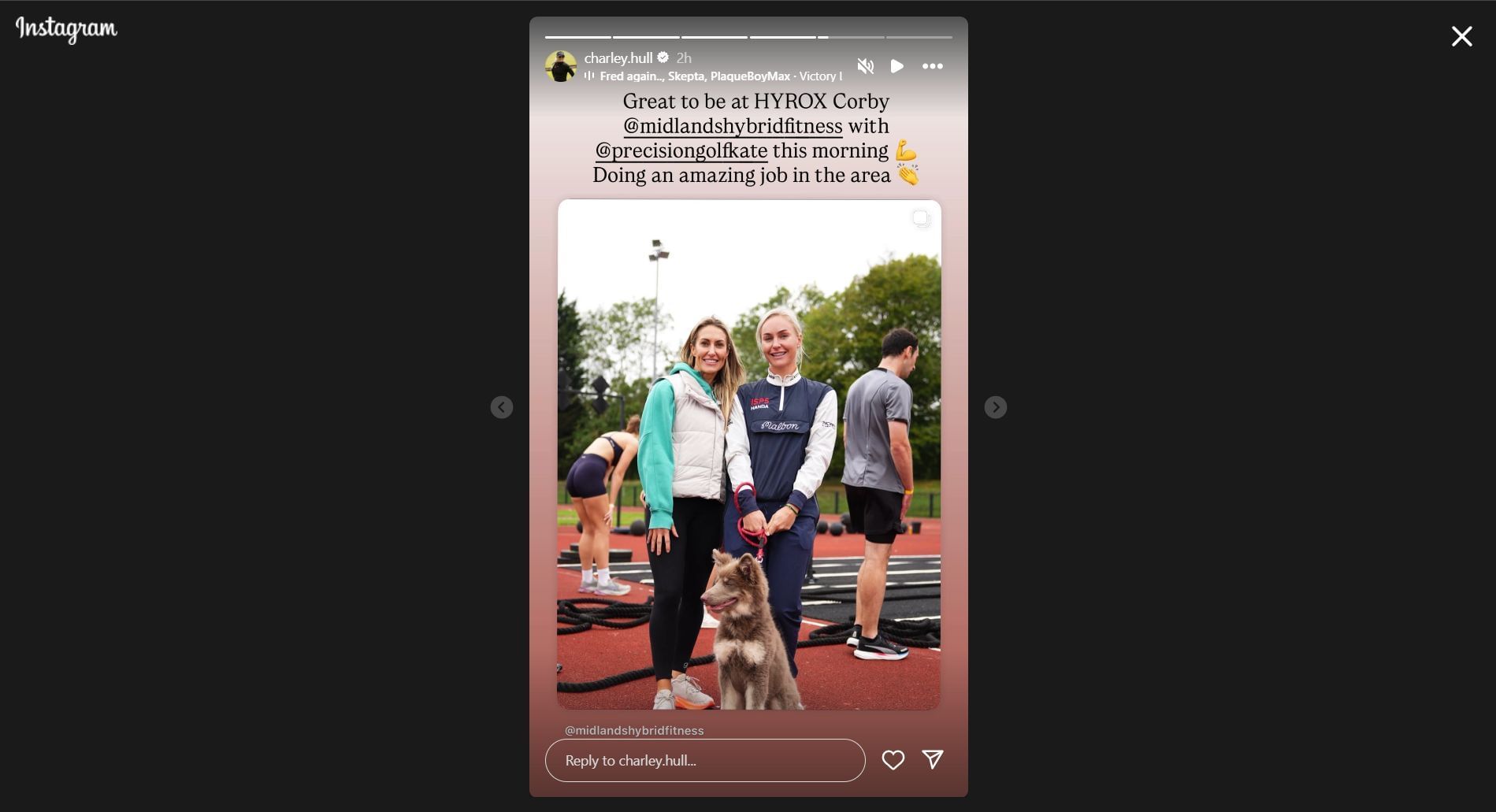 Still taken from Hull&#039;s Instagram story (Image Credit: Instagram @charley.hull)