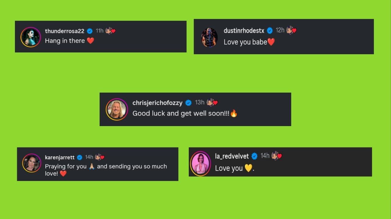 Many AEW stars wished Rebel a speedy recovery (via Rebel&#039;s IG)