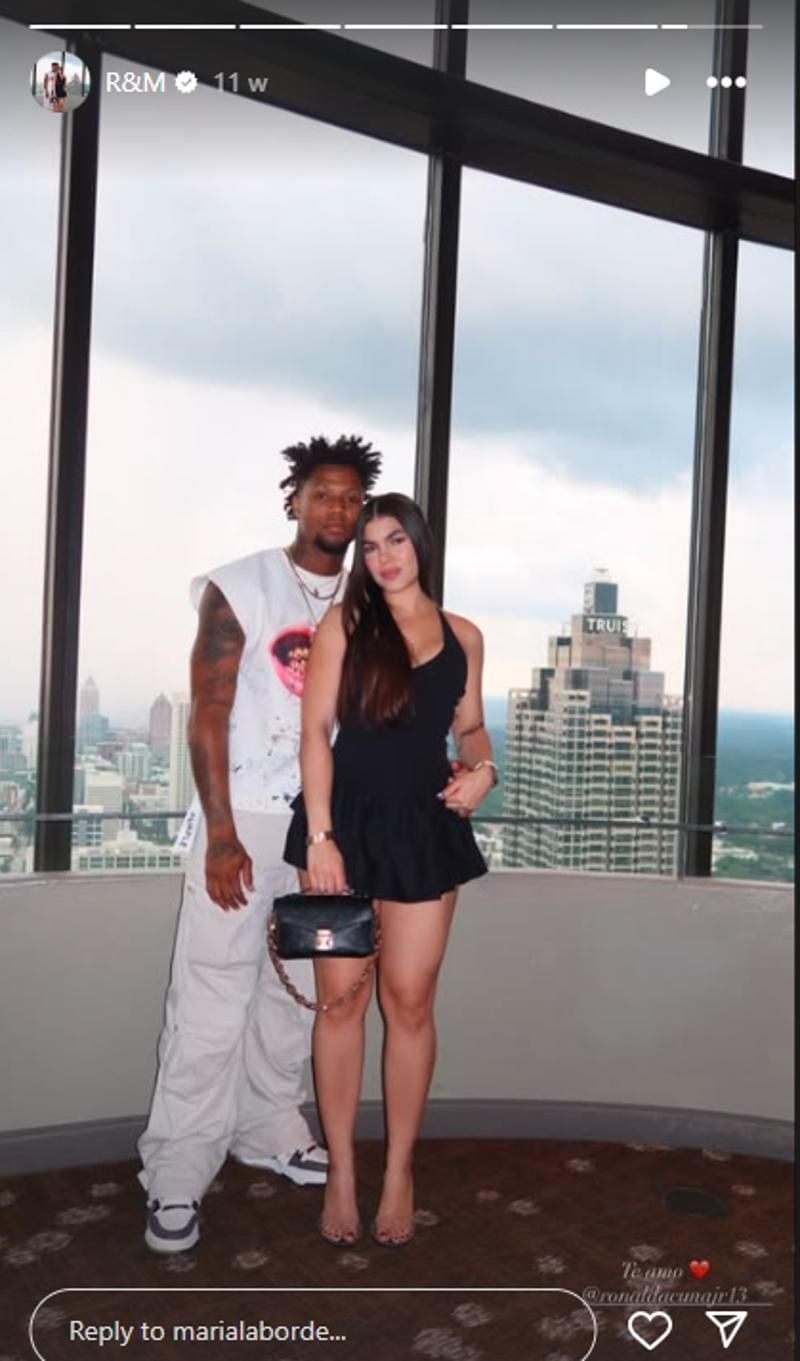 Ronald Acuna Jr.&rsquo;s wife Maria shared a story.(@marialaborde/Instagram)