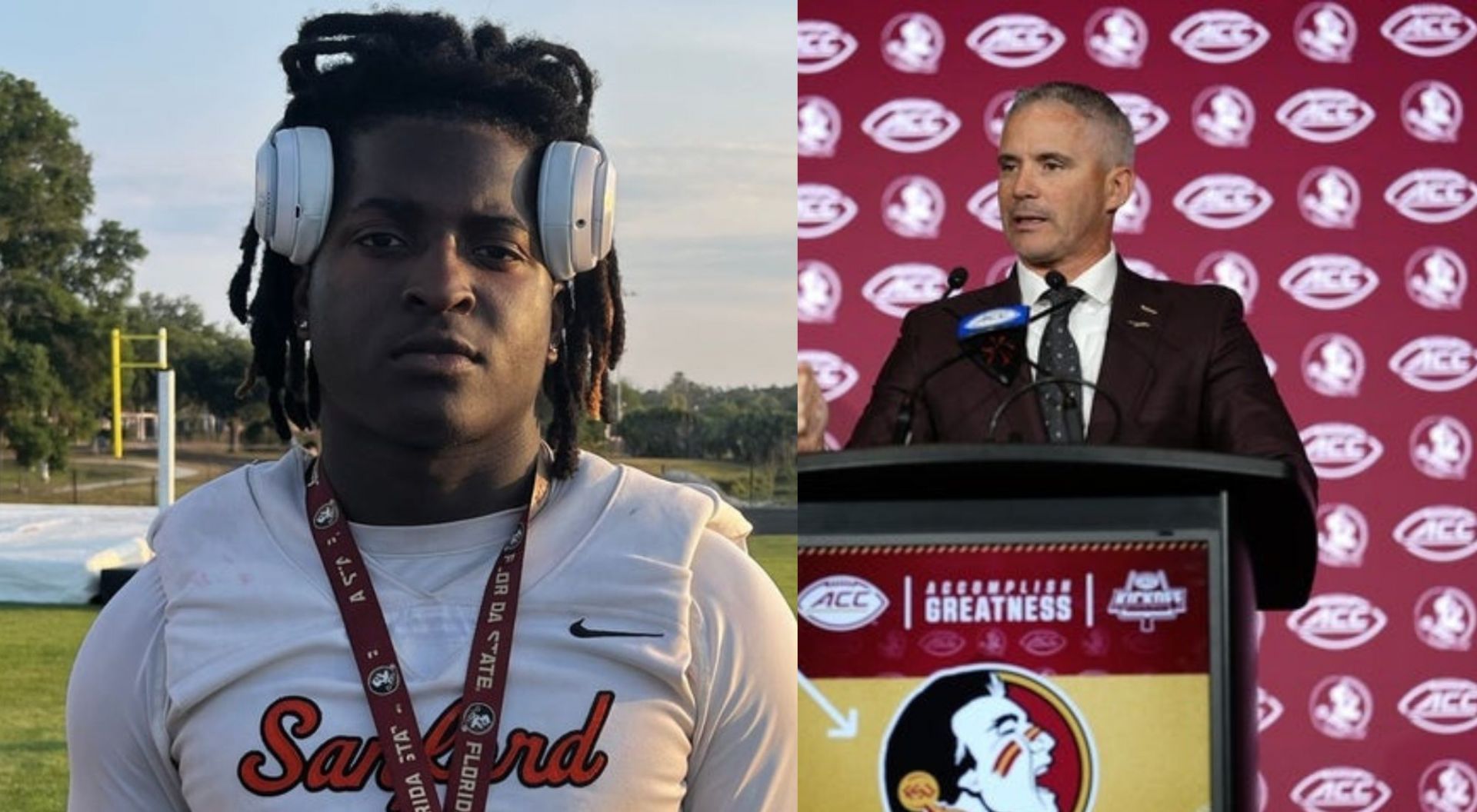 Mike Norvell and Ethan Pritchard (Source- Getty)
