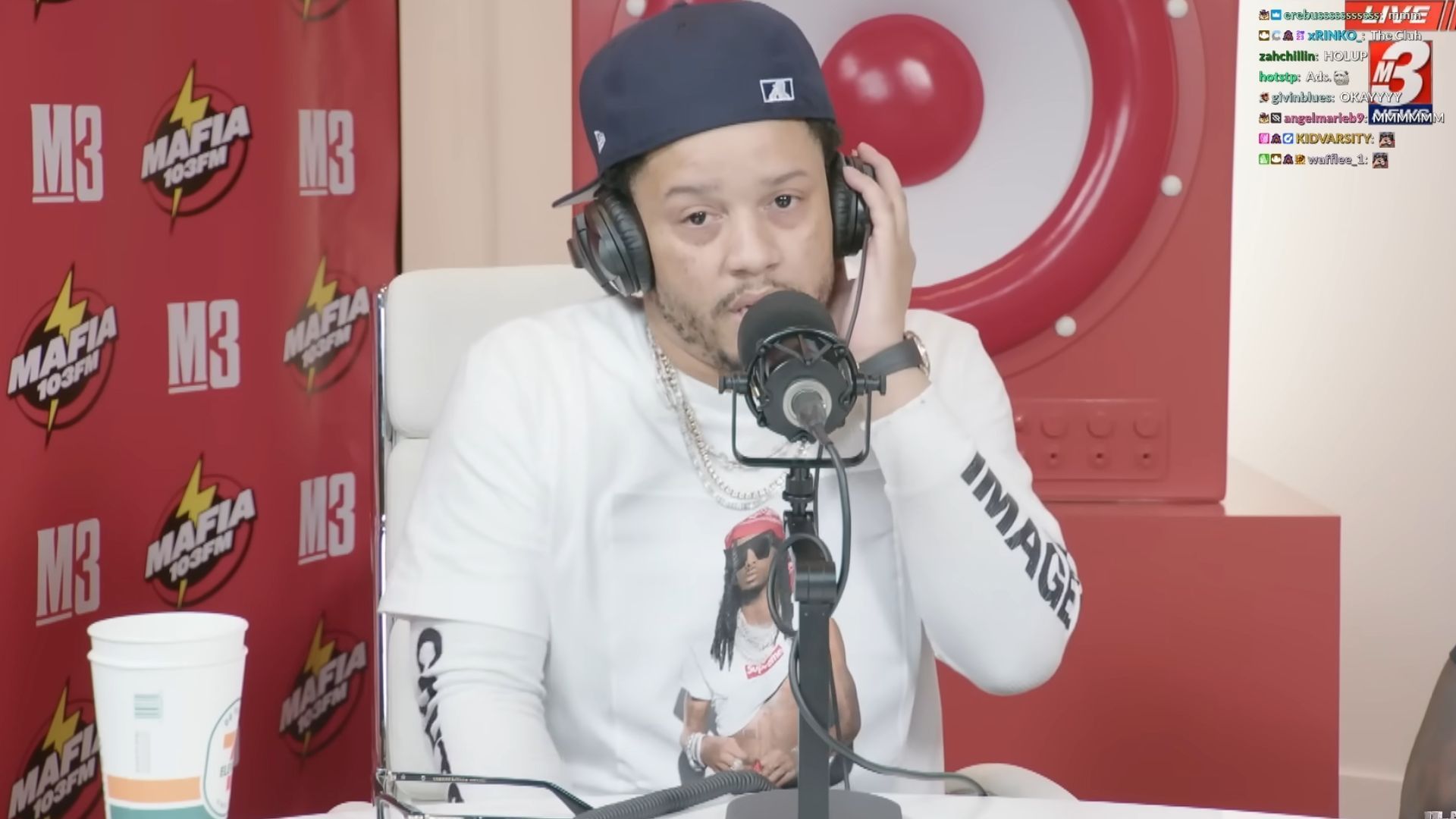 Veeze on Mafiathon radio (Image via Kai Cenat Live/YouTube)